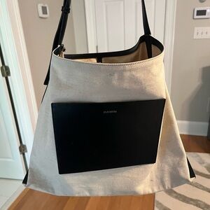 Jil Sander Two-Tone Canvas and Leather Bag